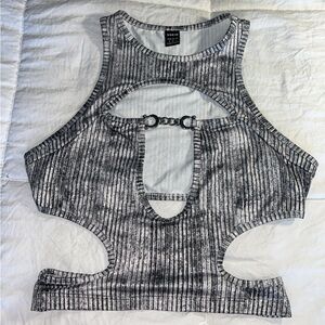 Chain Detail Cutout Crop Tank Top